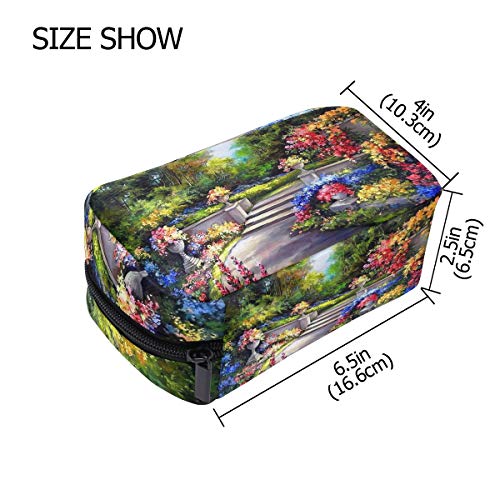 Unicey Çiçek Bahçe Boyama Makyaj Çantaları Taşınabilir Tote Kozmetik Çantası seyahat kozmetik düzenleyici makyaj çantası makyaj