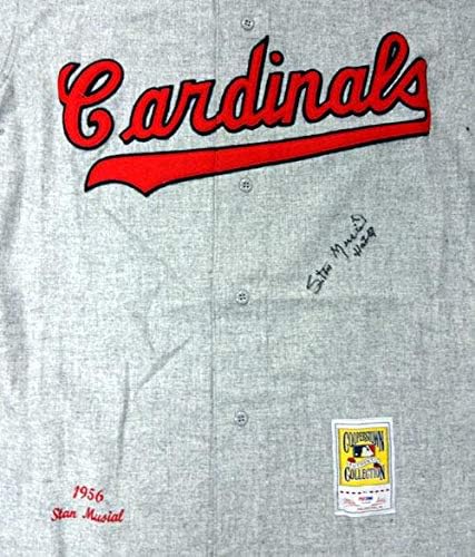 St. Louis Cardinals Stan Musial İmzalı Gri Mitchell & Ness Forması HOF 69 Beden 44 PSA / DNA Stok 99161-İmzalı MLB Formaları