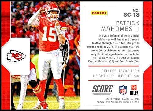 2019 Puan Sinyali Arayanlar 18 Patrick Mahomes II Kansas City Chiefs NFL Futbol Ticaret Kartı
