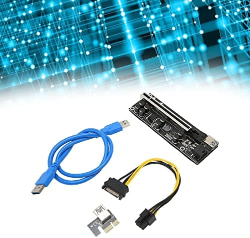 ASHATA PCIE Yükseltici Adaptör Kartı,PCIE 1X ila 16X Yükseltici Kararlı 8 FP Kapasitörler Altın Kaplama USB3.0 Arabirim Adaptörü