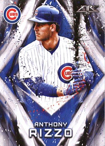 2017 Topps Fire 124 Anthony Rizzo Chicago Cubs Resmi MLB Beyzbol Ticaret Kartı Ham (NM veya Daha İyi) Durumda