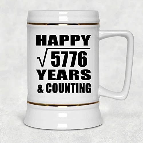Mutlu 76th Yıldönümü Karekök 5776 Yıl ve Sayma-22 oz Bira Stein Seramik Bar Kupa Tankard Drinkware-Eşi için Koca Lady Onu Onu
