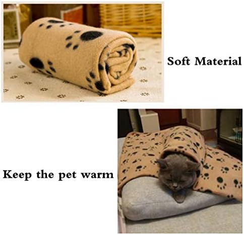 Yavru köpek battaniyesi, TheBigThumb 60x70 cm Pet Kedi Yatak Yumuşak Sıcak Uyku Mat Pençe Baskı Doggy evcil hayvan Aksesuarları