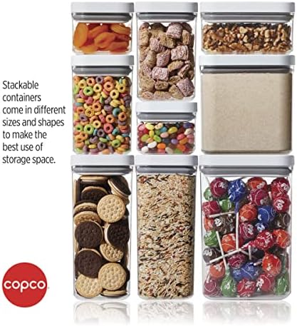 Hava Geçirmez Kapaklı Copco Gıda ve Organizasyon Saklama Kabı Seti, 9 Parçalı, Şeffaf