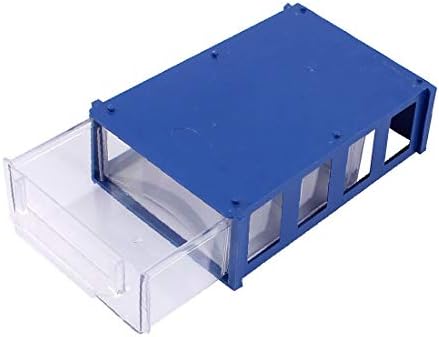 X-DREE Mavi Temizle Çekmece Tasarım saklama kutusu 150mm x 91mm x 44mm Bileşenleri için(Mavi Temizle Çekmece Tasarım saklama
