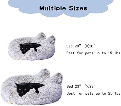 Tembel Tavşan Yükseltme Kedi Yatak + Battaniye Kapalı Kediler için, Kabarık Sakinleştirici Kendinden ısınma Yuvarlak Yastık(20