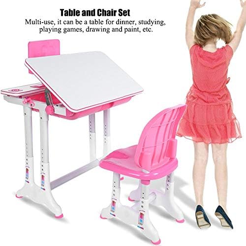 Masa ve Sandalye Seti-Pembe Basit Çalışma Masası Sandalye Boyama Çalışma Masası ve Sandalye Seti