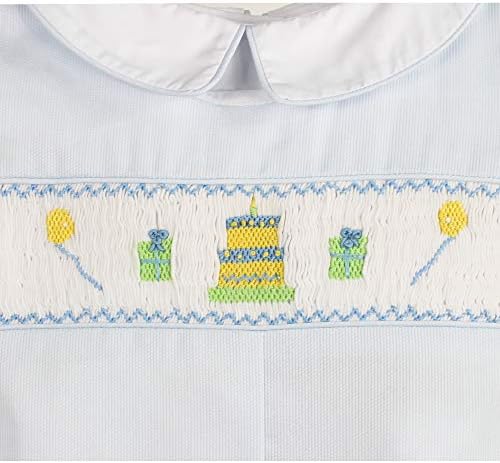 Petit Ami Erkek Bebek Doğum Günü Önlüklü Romper, Mavi
