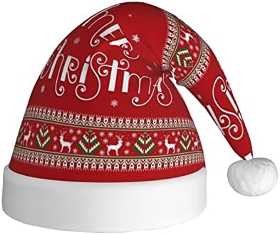 Klasik Noel Şapka, Konfor Santa Şapka İçin Yetişkin, Noel Desen Santa Peluş Şapka İçin Yeni Yıl Şenlikli Parti Malzemeleri