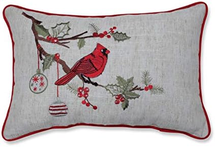 Yastık Mükemmel Noel Kardinal Dekoratif Bel Yastığı, 11.5 x 18.5, Çok Renkli