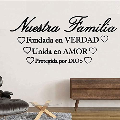 Duvar çıkartmaları İspanyolca Bizim Aile Gerçeği Katıldı Aşk Tanrı tarafından Tutulan İncil Ayet İspanya Alıntı Duvar çıkartması