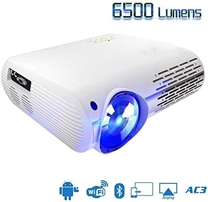 FMOGE Mini Projektör 1080P LCD Projektör 6500 Lümen 1920x1080 4K LED Video Projektör Tiyatro Sinema Taşınabilir Projektör (Renk: