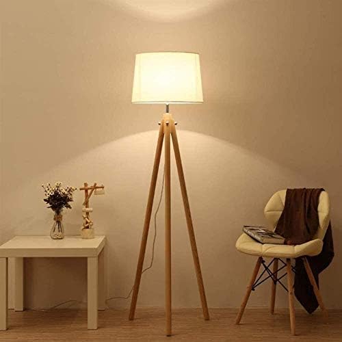 DUANCUICUIZ dayanıklı zemin lambası zemin lambaları yaratıcı Modern ahşap dikey tripod lambası çalışma okuma ışık oturma odası