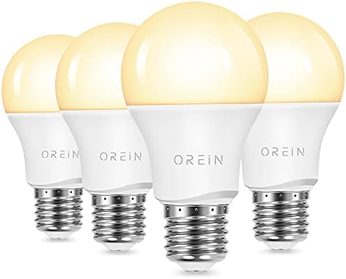 OREiN A19 LED Ampul, E26 Standart Tabanlı 9W LED Ampuller, 60W Eşdeğeri, 800 Lümen CRI80 + Kısılabilir Olmayan Ampuller, 2700K