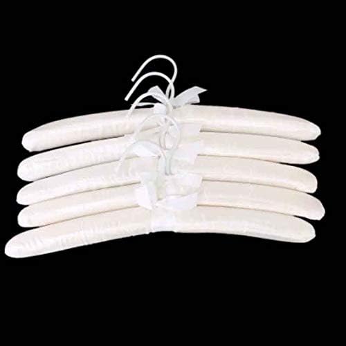 UXZDX 5 X Beyaz Saten Yastıklı Elbise Kanca HangerBeautiful ve Kullanımı kolay Kravat Klip Ev Dolap Depolama için