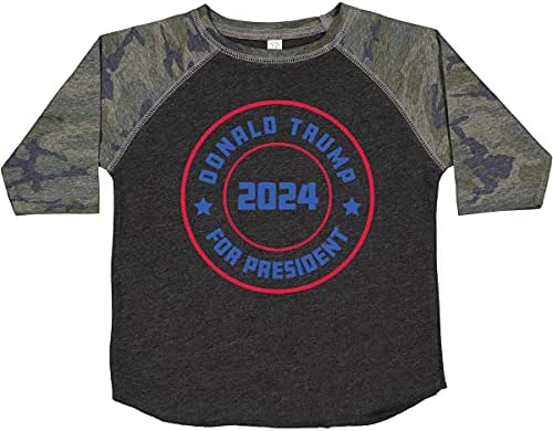 ınktastic Trump Başkan 2024 Rozeti Kırmızı Beyaz ve Mavi Yürümeye Başlayan çocuk T-Shirt