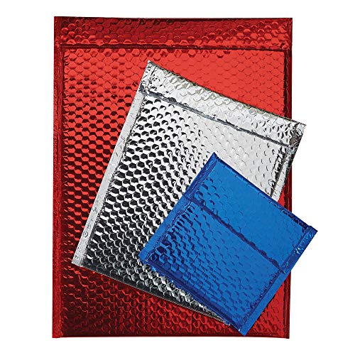 Üst Paket Tedarik Glamour Bubble Postaları, 9 x 11 1/2, Kırmızı (100'lü Paket)