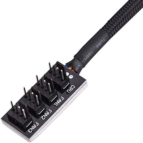 Fansipro 38 cm 4 Pin PWM Konektörü Bilgisayar Kasası Fan Uzatma Güç Splitter Kablosu, 30 CM, Siyah