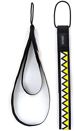 Pilates Reformer için Çift Döngü Rainbo Sarı Zip Askıları. 16 inç Benzersiz Tasarım Bir Çift Pilates Ekipmanları, Siyah & Beyaz