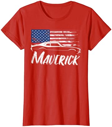 Maverick 302 Vintage Amerikan Bayrağı ABD Kas Araba T-Shirt