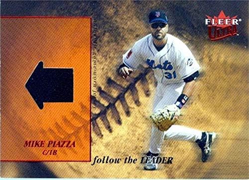 Mike Piazza beyzbol kart oyuncu yıpranmış jersey yama (New York Mets Hall of Fame) 2005 Fleer Ultra FLJMP-MLB Oyunu Kullanılan