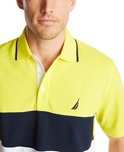 Nautica Erkek Kısa Kollu %100 Pamuk Pike Renk Bloğu Polo Gömlek