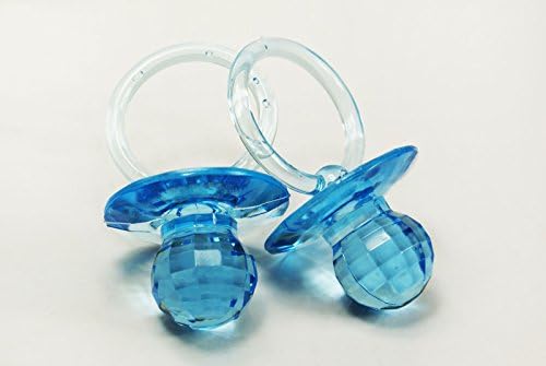 Mavi 12 adet Büyük Temizle Elmas Kesim Emzikler Bebek Duş Oyunu Parti Dekorasyon Iyilik