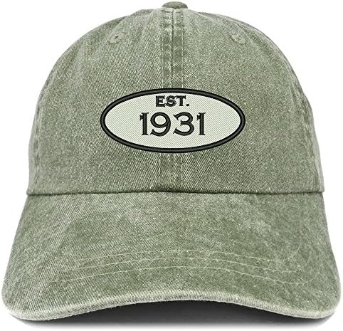 Trendy Giyim Mağazası Kuruldu 1931 İşlemeli 91. Doğum Günü Hediyesi Pigment Boyalı Yıkanmış Pamuklu Kap