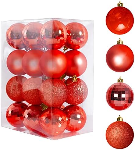 TAROSE Noel Top Süsler, 24ct 1.57 İnç / 40mm Kırılmaz Noel Süslemeleri, ağacı Asılı Topları Tatil Düğün Parti Dekorasyon için