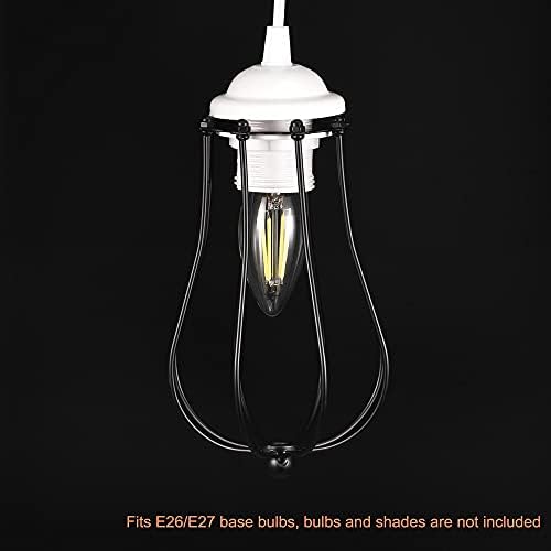 uxcell kolye ışık kiti asılı ışık soketi E26 / E27 lamba tutucu ile 1 M kordon beyaz