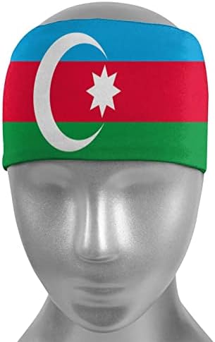 Azerbaycan Cumhuriyeti bayrağı Unisex Yoga Atletik Hairband Performans Streç Dostu Bantlar Kaymaz Nem Esneklik Headwrap Fitness