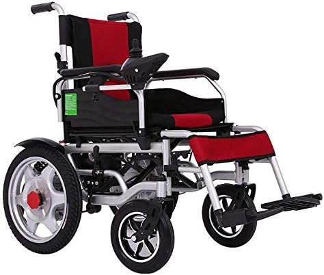 SISHUINIANHUA Kolay KATLANIR-Akıllı Katlanır Motorlu Güç Tekerlekli Sandalyeler Yaşlı Tekerlekli Sandalye Elastik Şok Emme
