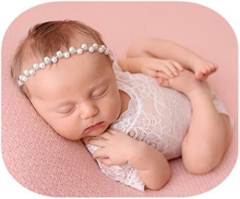 Moda Sevimli Yenidoğan Bebek Kız Fotoğraf Sahne Headdress Dantel Kıyafetler Fotoğraf Çekimi Sahne Kıyafetler