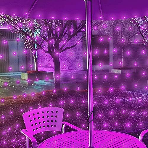 FOVKP-880 LED renkli örgü ışıkları, 6 m x 4 m bağlanabilir peri dize ışıkları, 8 modları ağacı tavan kapalı açık dekoratif
