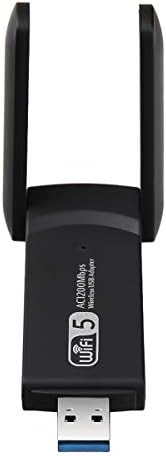 ıFCOW 1200 Mbps Dual Band USB Adaptörü Dizüstü Masaüstü için Anten ile USB WiFi Adaptörü Dongle