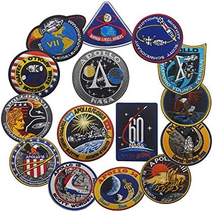 NASA Apollo Misyon Yama Seti Apollo1,7,8,9,10,11,12,13,14,15,16,17, Uzay İşlemeli Yamalar, 60th Yıldönümü Logosu, DIY İşlemeli