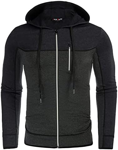 JACK SMITH erkek Tam Zip Spor Tişörtü Hoodie Ceket Hafif Renk Blok Cepler Spor Parça Ceketler