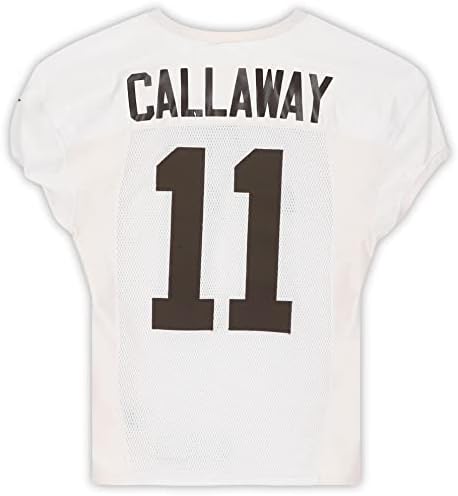 Antonio Callaway Cleveland Browns Uygulaması-2018 NFL Sezonundan 11 numaralı Beyaz Formayı Kullandı-46 Beden-İmzasız NFL Oyunu