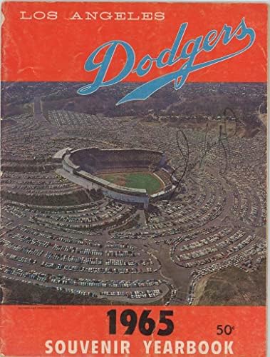 1965 Sandy Koufax İmzalı Dodgers Dünya Şampiyonları Hatıra Yıllığı İmzalı Major League BASEBALL Dergileri