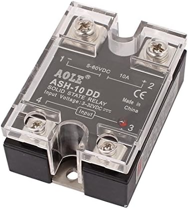 uxcell ASH - 10DD 4-32VDC için 5-250VDC 10A Tek Fazlı Solid State Röle DC-DC Röle