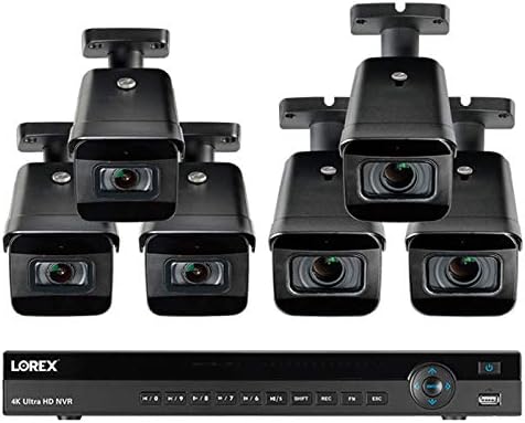 Lorex NR9082X 8 Kanal Güvenlik Sistemi w / 3 8MP LNB9272S 4 K Değişken Odaklı 4X zoom objektifi 8MP 30FPS Ses Bullet Kameralar