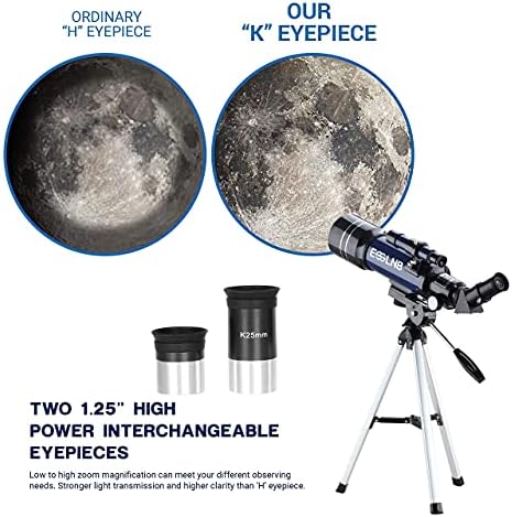 Çocuklar için ESSLNB 360x70 Refrakter Teleskop ve 640X Çocuk Mikroskobu