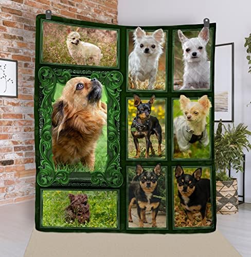 Chihuahua Köpek Yorgan yatak Seti, Köpek Severler için En İyi Hediye, Erkekler için Hediye, Kızlar, Anne, Büyükanne, Özel Ad