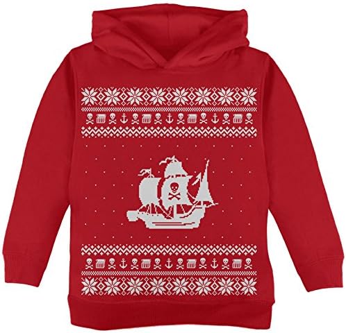 Korsan gemisi çirkin Noel kazak Kırmızı yürümeye başlayan çocuk Hoodie