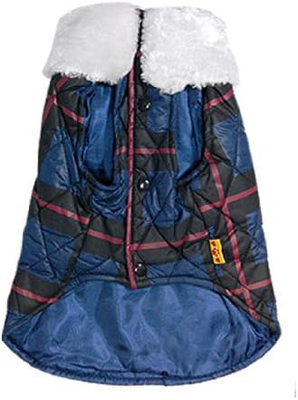 Uxcell Pet Kış Rahat Kürklü Yaka Ceket Ceket Yelek Giyim, Boyut-3, Koyu Mavi