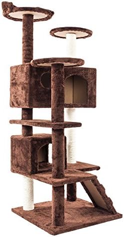 HEİJİ 52 Katı Sevimli Sisal Halat Peluş Kedi Tırmanış Ağacı Kedi Kulesi Kahverengi