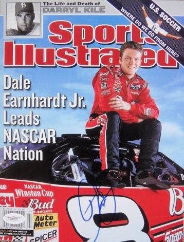 Dale Earnhardt Jr İmzalı 02 Sports Illustrated Mag JSA-İmzalı NASCAR Dergileri