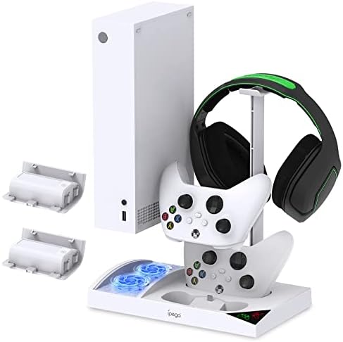 4-Pack 1400mAh Şarj Edilebilir Pil Paketi ile Xbox Serisi S için Soğutma Fanı Standı, XSS için Denetleyici Şarj Portu ve Soğutucu