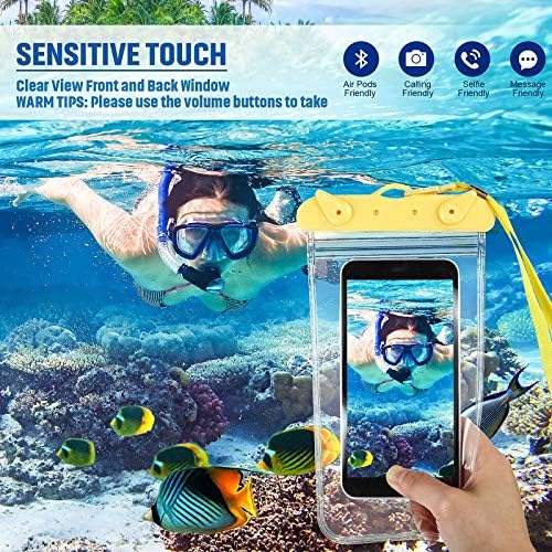 6 Evrensel Su Geçirmez Telefon Kılıfı Çanta Sualtı Kılıf Temizle Cep Telefonu Kuru Çanta Kordon ile Yüzme Şnorkel Su Spor Çanta