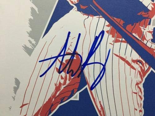 Anthony Rizzo İmzalı Chicago Cubs Beyzbol 11x17 Baskı * WS Şampiyonu MLB JD651456 - İmzalı MLB Sanatı